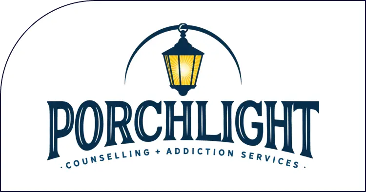 Porchlight Counselling and Addiction Services logo with lantern icon.